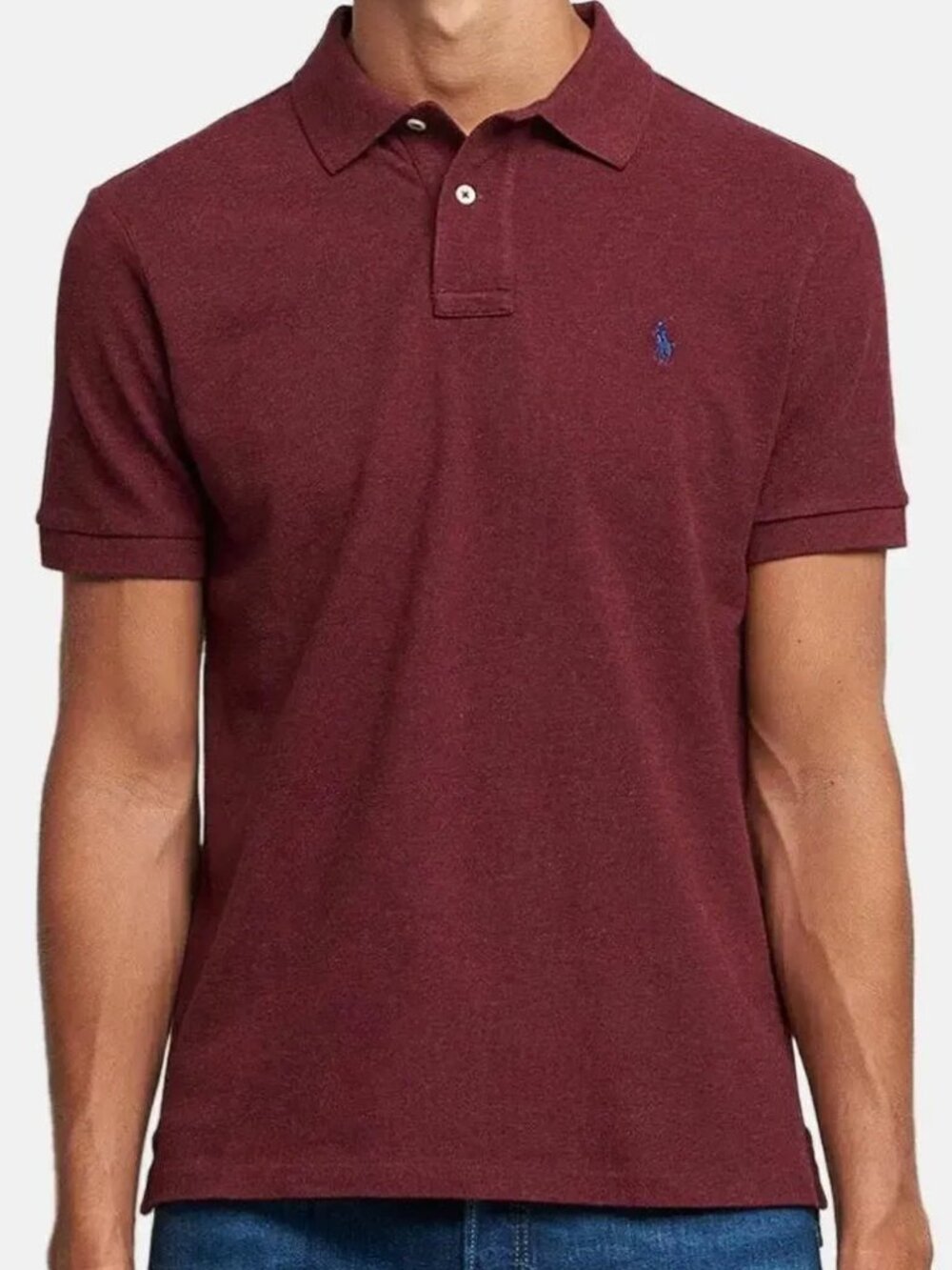 POLO Iconic Mesh Custom Slim Fit Spring Wine Heather (Burgundy) X-LARGE NWT